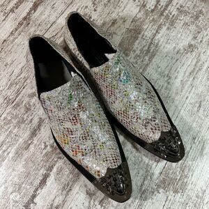 Men’s Fiesso by Aurelio Garcia leather slip on shoes mermaid size 11 spikes